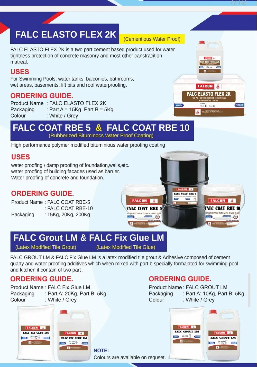 Elasto flex and grout catalogue